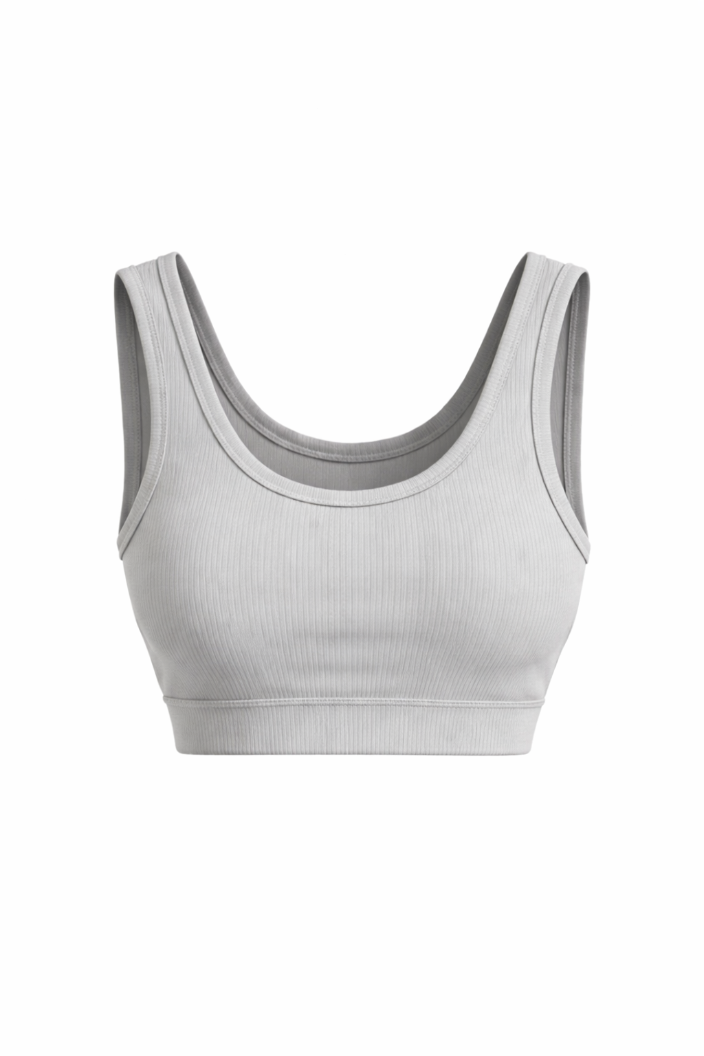 Ribbed Sports Bra in Grey