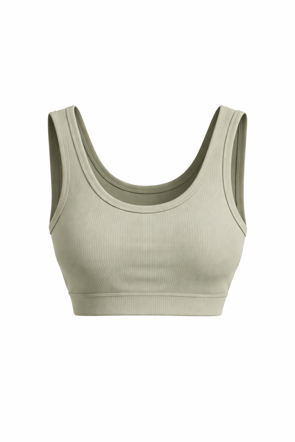 Ribbed Sports Bra in Green