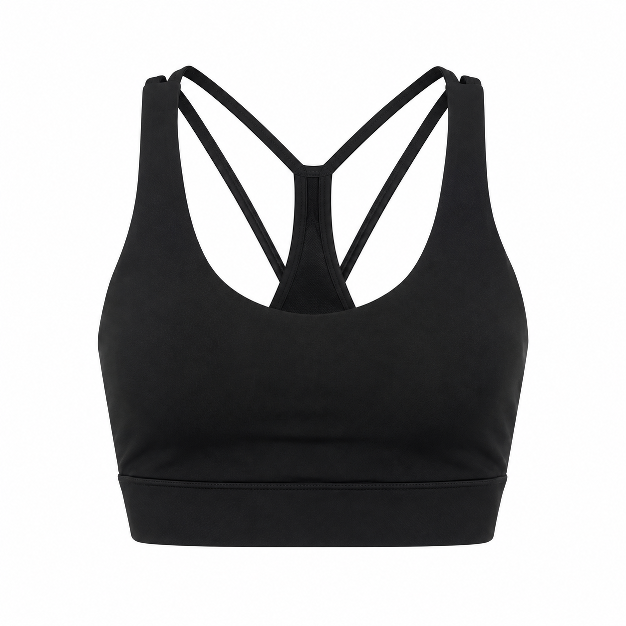 Strappy Racerback Sports Bra in Black