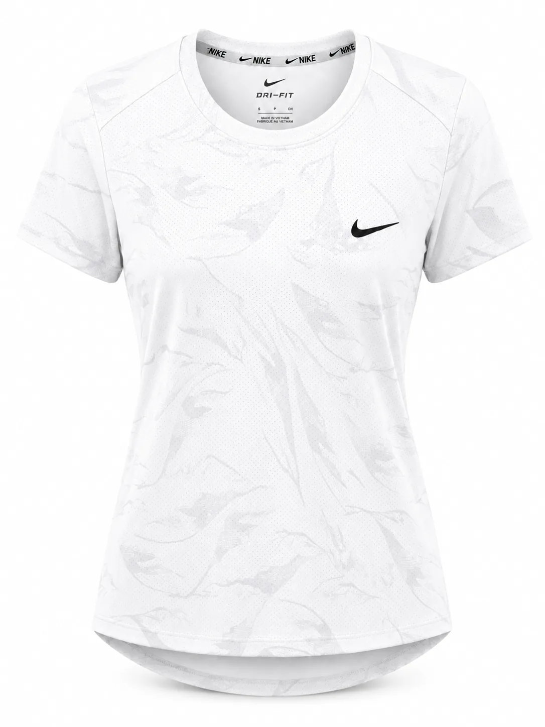 Leaf Print Training T-Shirt in White